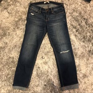 Hollister Straight Leg Dark Wash Ripped Jeans; Size 5S